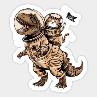 Dinoastronaut and His Cat Sticker